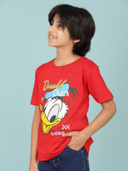 Donald Duck Boys Printed Pure Cotton T-Shirt