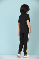 Boys Casual T-shirt Track Pants  (YELLOW)