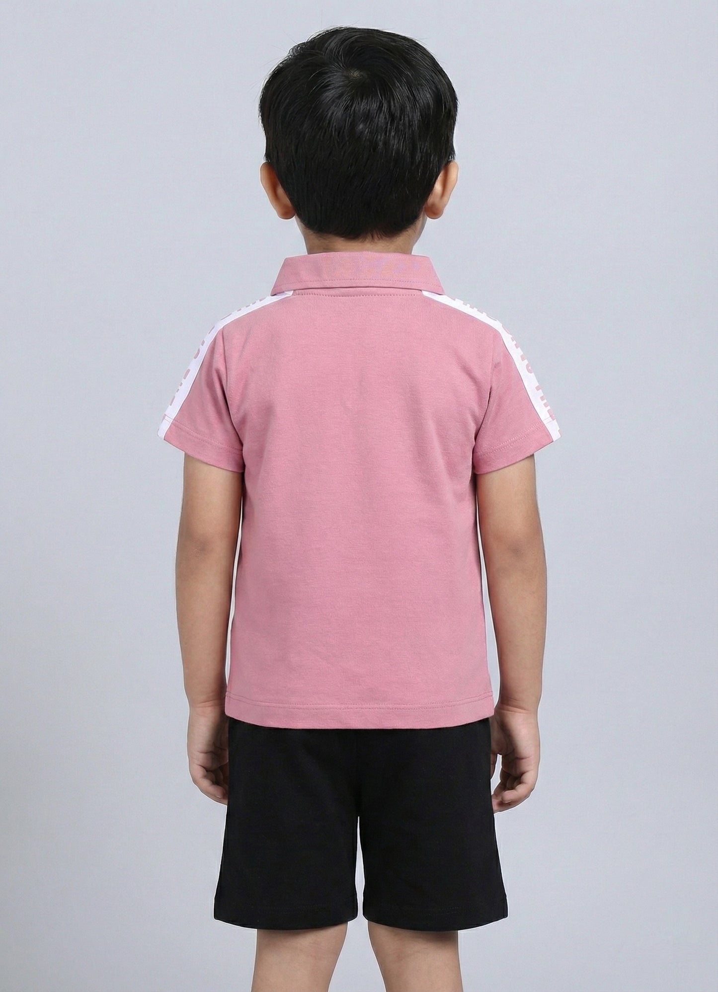 Text Printed Collared Pure Cotton Co-Ords Set
