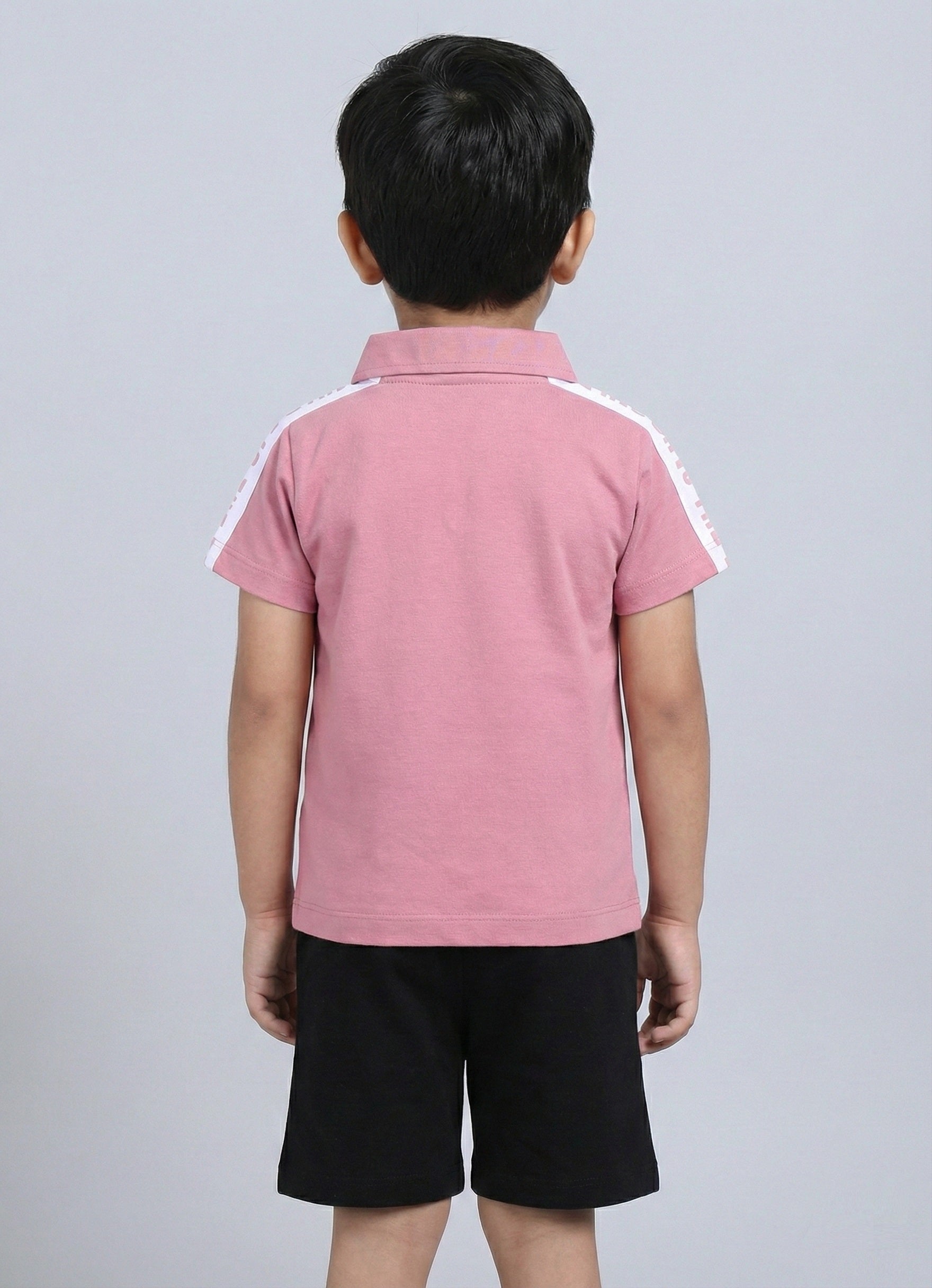Text Printed Collared Pure Cotton Co-Ords Set