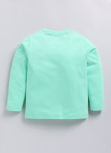 Boys Graphic Print Pure Cotton Regular T Shirt  (Green, Pack of 1)