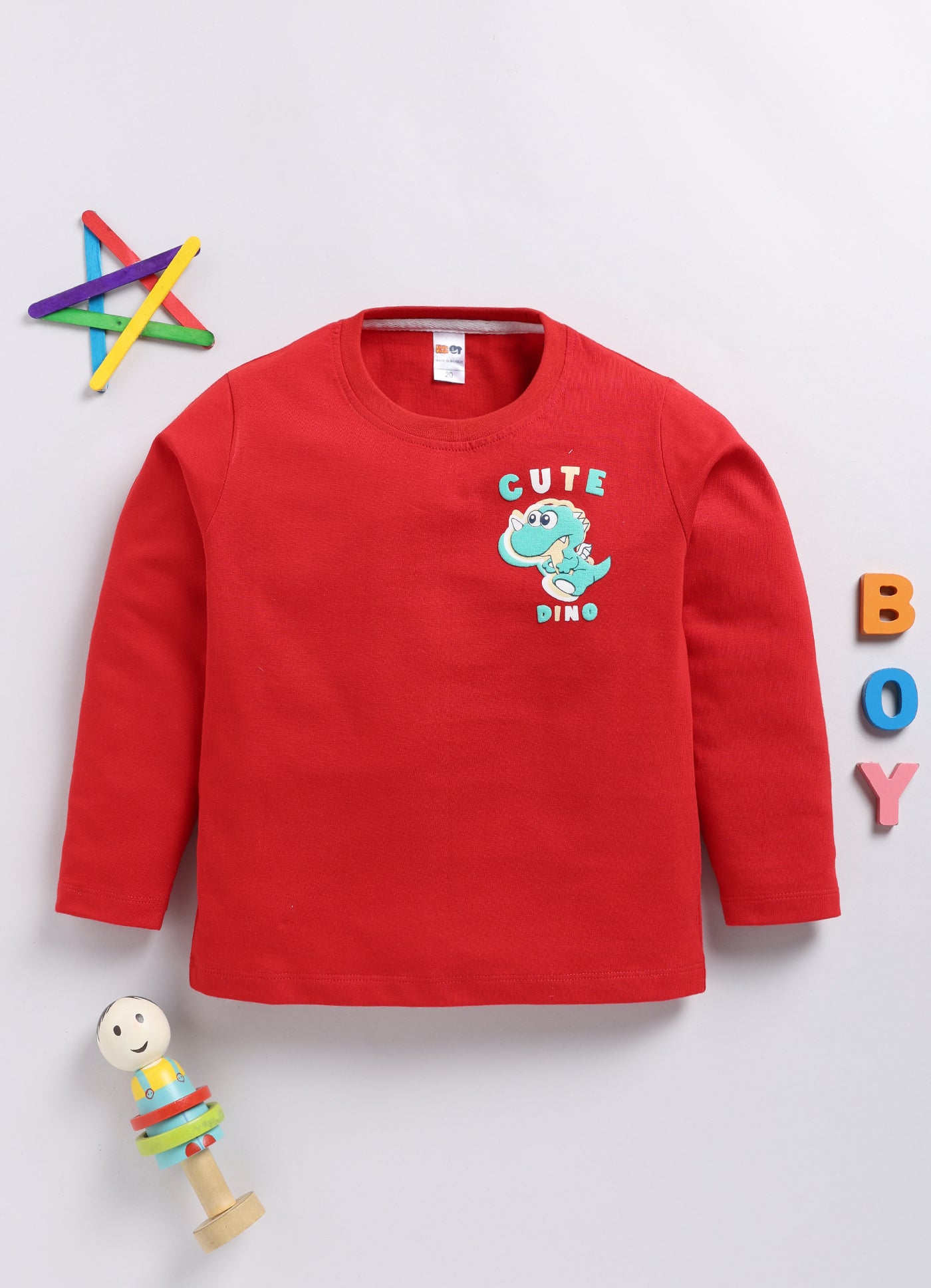 Boys Graphic Print Pure Cotton Regular T Shirt  (Red, Pack of 1)