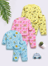 Baby Boys & Baby Girls Casual T-shirt Pyjama  (MULTICOLOR)