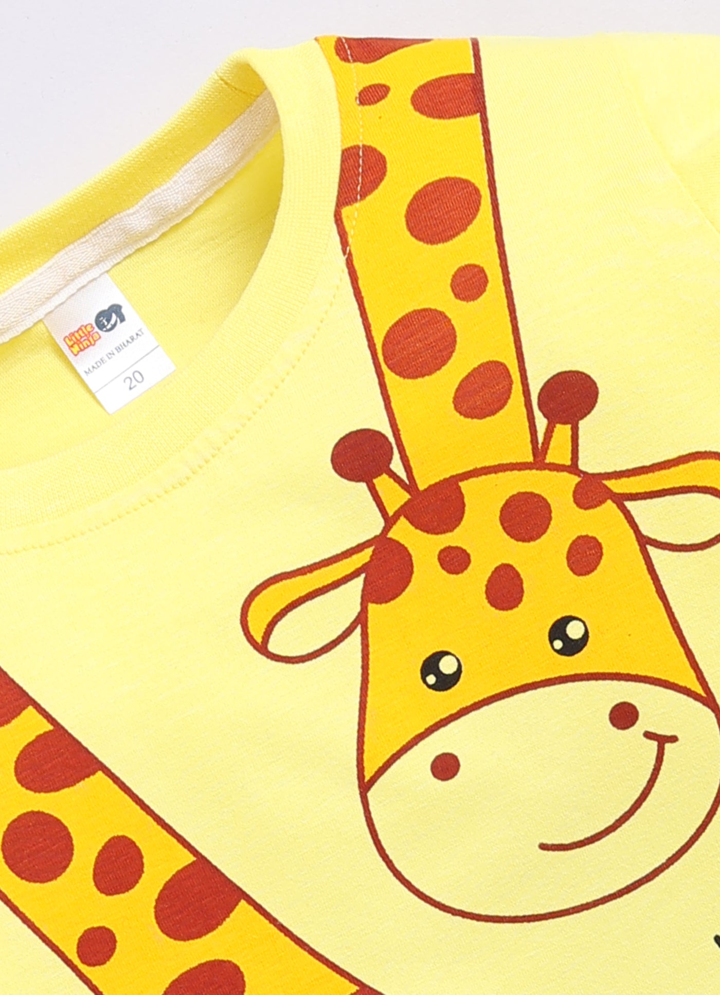 Boys Graphic Print Pure Cotton Regular T Shirt  (Yellow, Pack of 1)