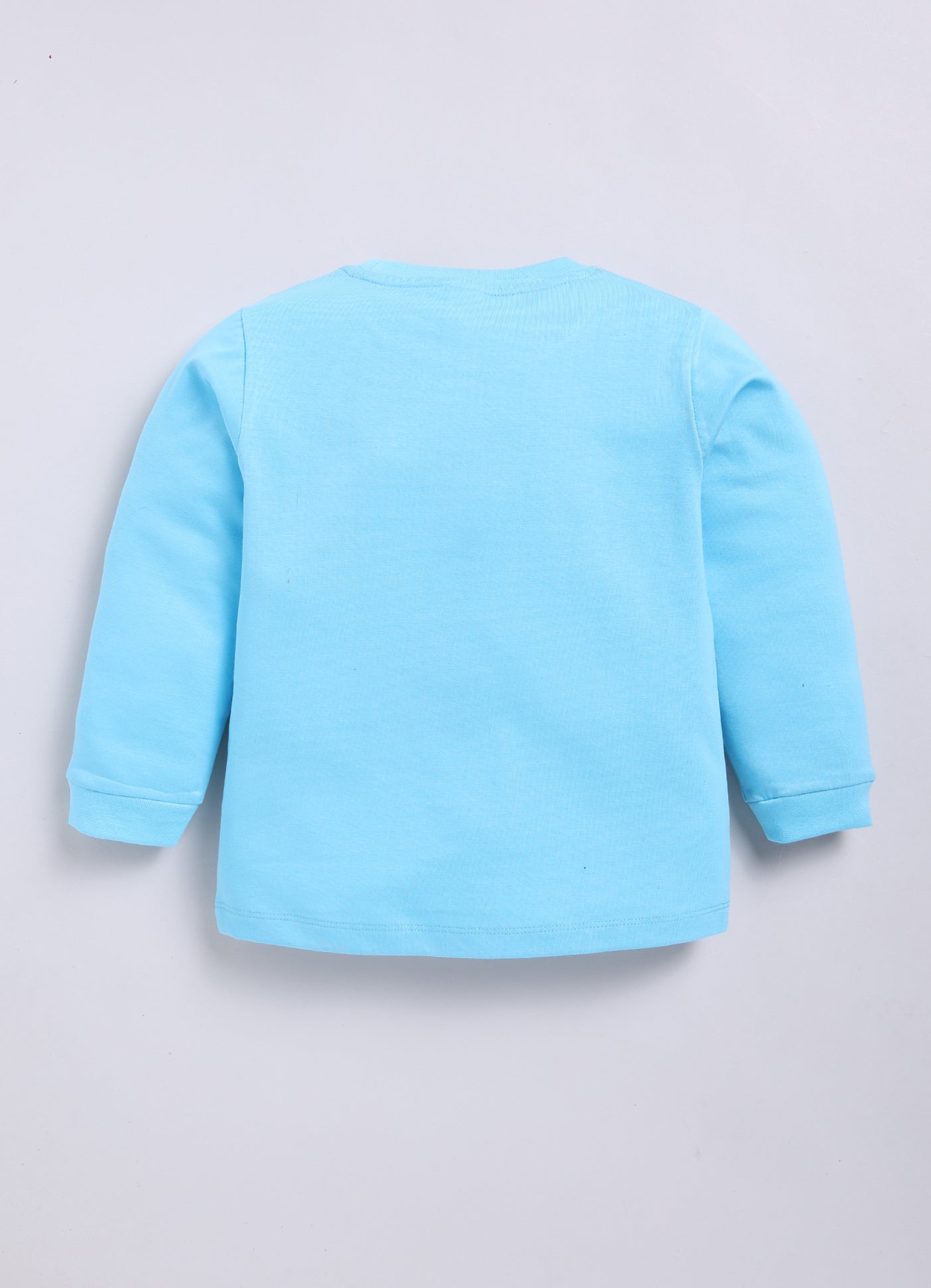 Boys Graphic Print Pure Cotton Regular T Shirt  (Sky, Pack of 1)