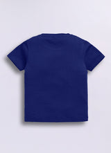 Baby Boys Graphic Print Pure Cotton Regular T Shirt  (Dark Blue, Pack of 1)