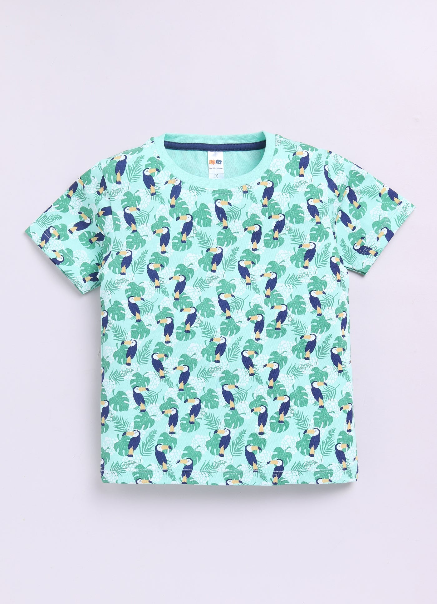 Baby Boys Cartoon Pure Cotton Regular T Shirt  (Green, Pack of 1)