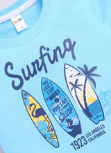 Baby Boys Cartoon Pure Cotton Regular T Shirt  (Blue, Pack of 1)