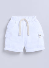 Baby Boys Casual T-shirt Shorts  (Sky and White)