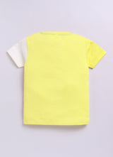 Baby Boys Cartoon Pure Cotton Regular T Shirt  (Yellow, Pack of 1)