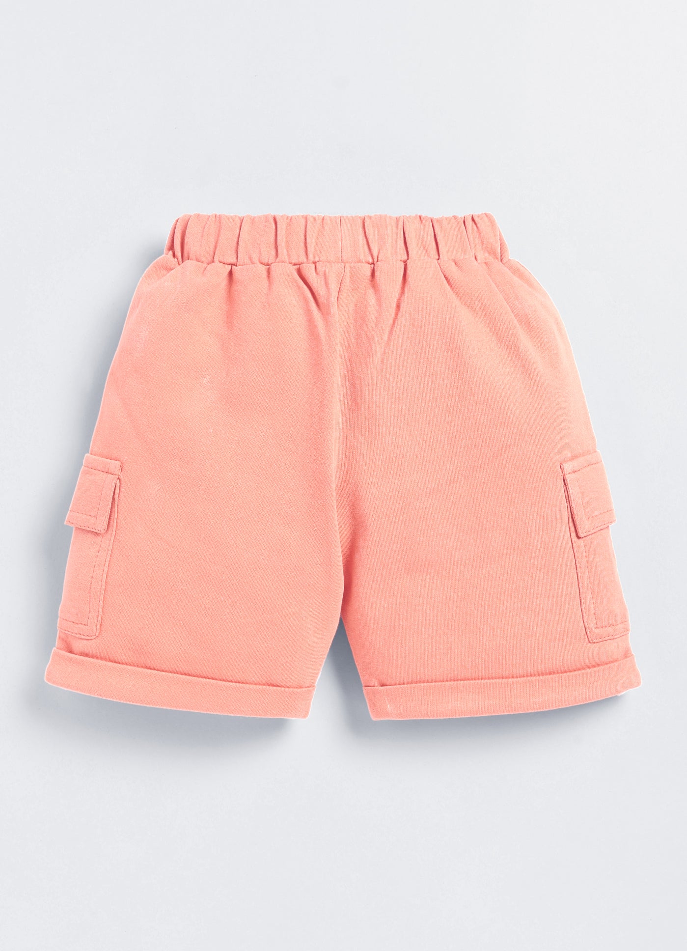 Baby Boys Casual T-shirt Shorts  (Cream and Peach)