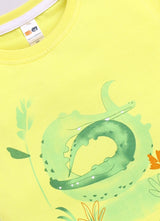 Baby Boys Cartoon Pure Cotton Regular T Shirt  (Yellow, Pack of 1)