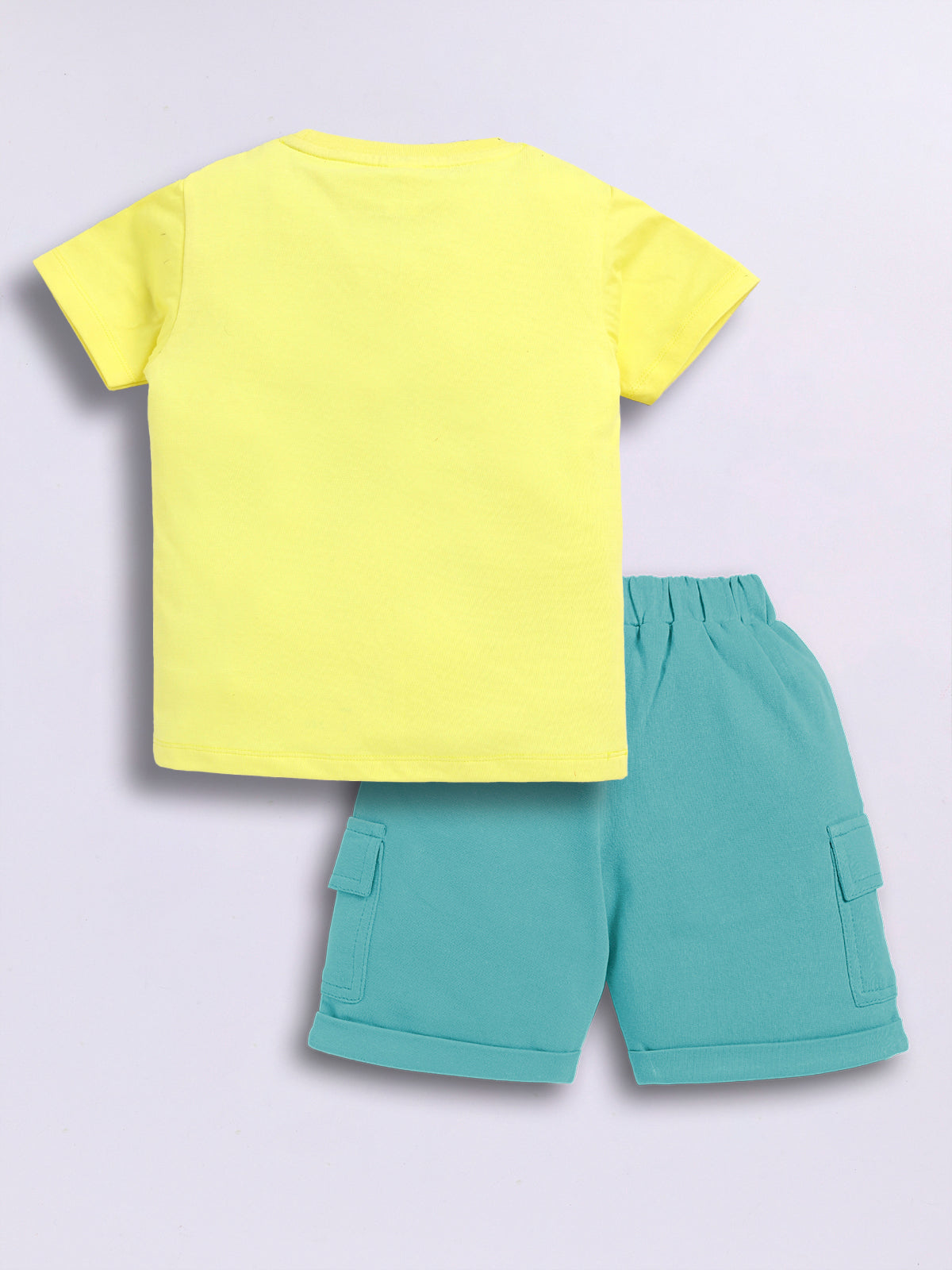 Baby Boys Casual T-shirt Shorts  (Yellow and Green)