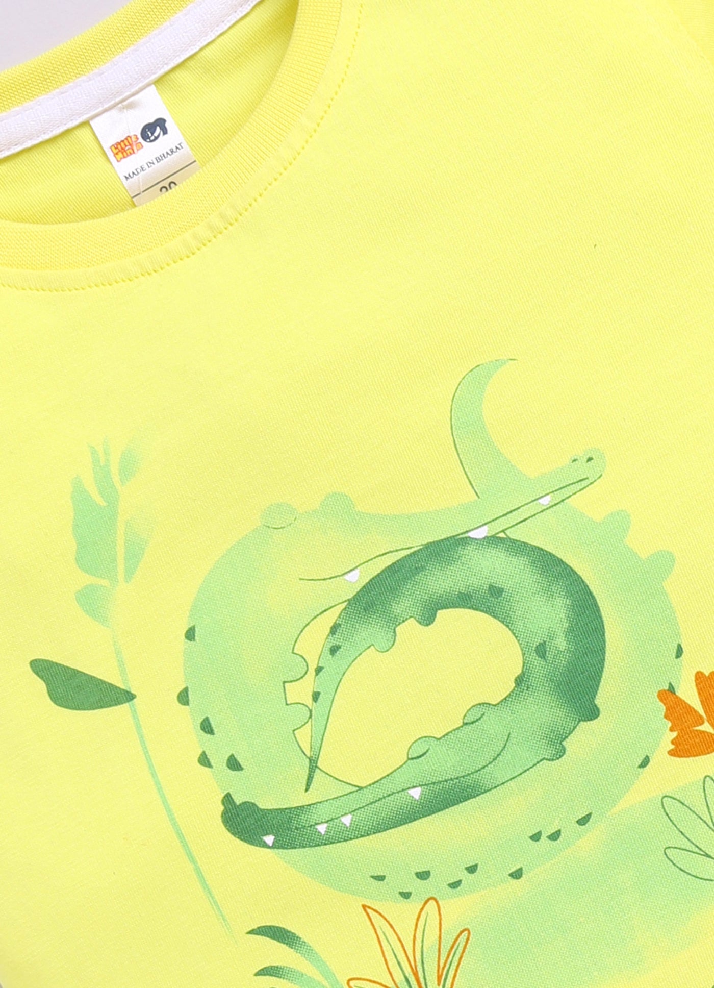 Baby Boys Casual T-shirt Shorts  (Yellow and Green)