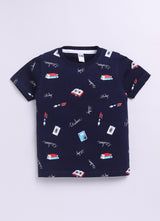 Baby Boys Cartoon Pure Cotton Regular T Shirt  (Multicolor, Pack of 1)