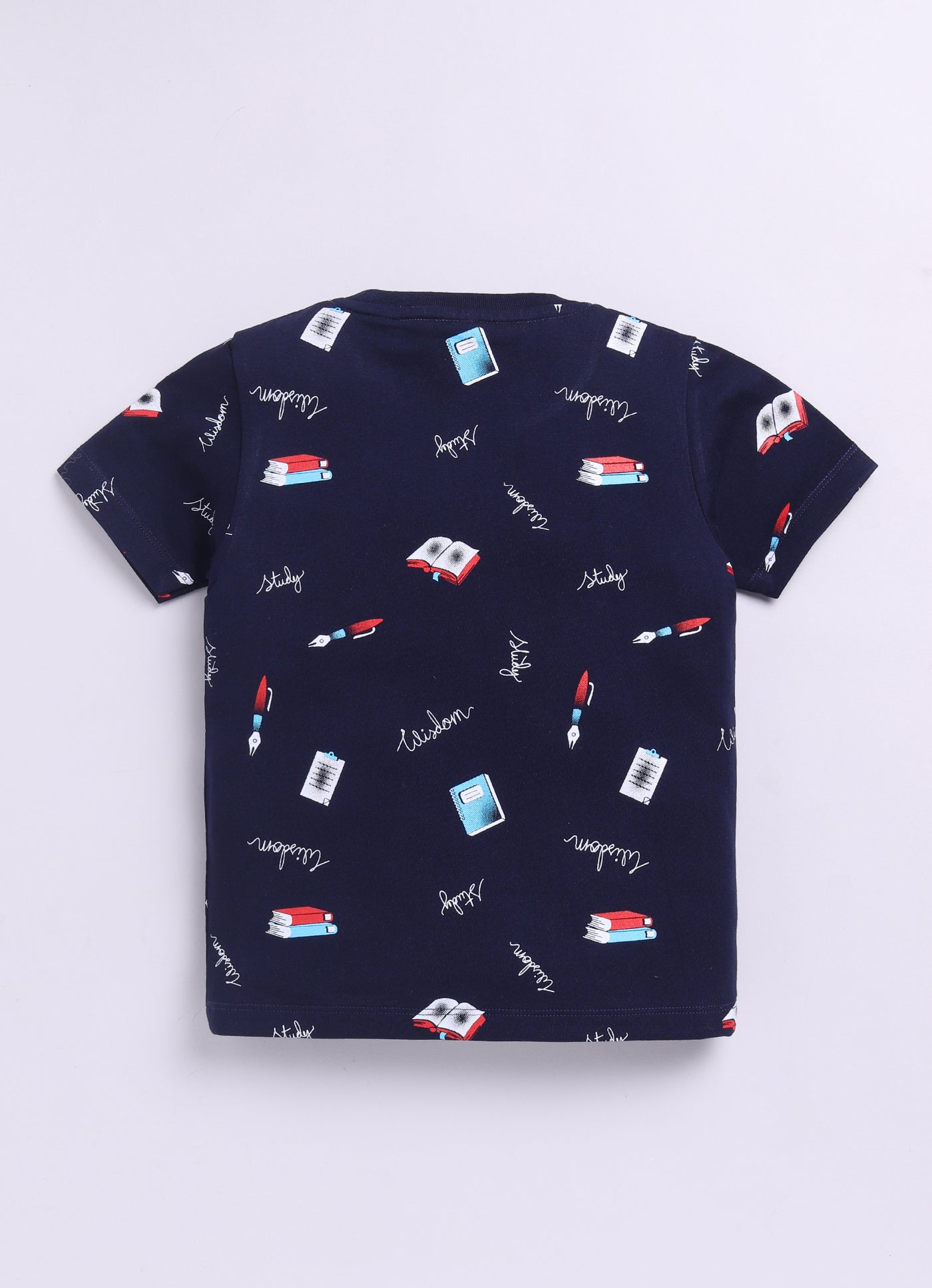 Baby Boys Casual T-shirt Shorts  (Navy and White)