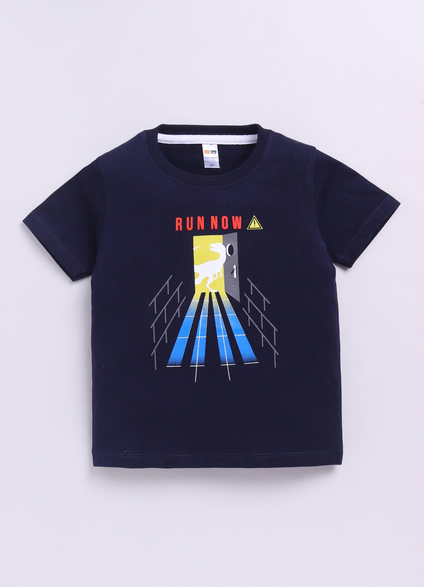 Baby Boys Cartoon Pure Cotton Regular T Shirt  (Dark Blue, Pack of 1)
