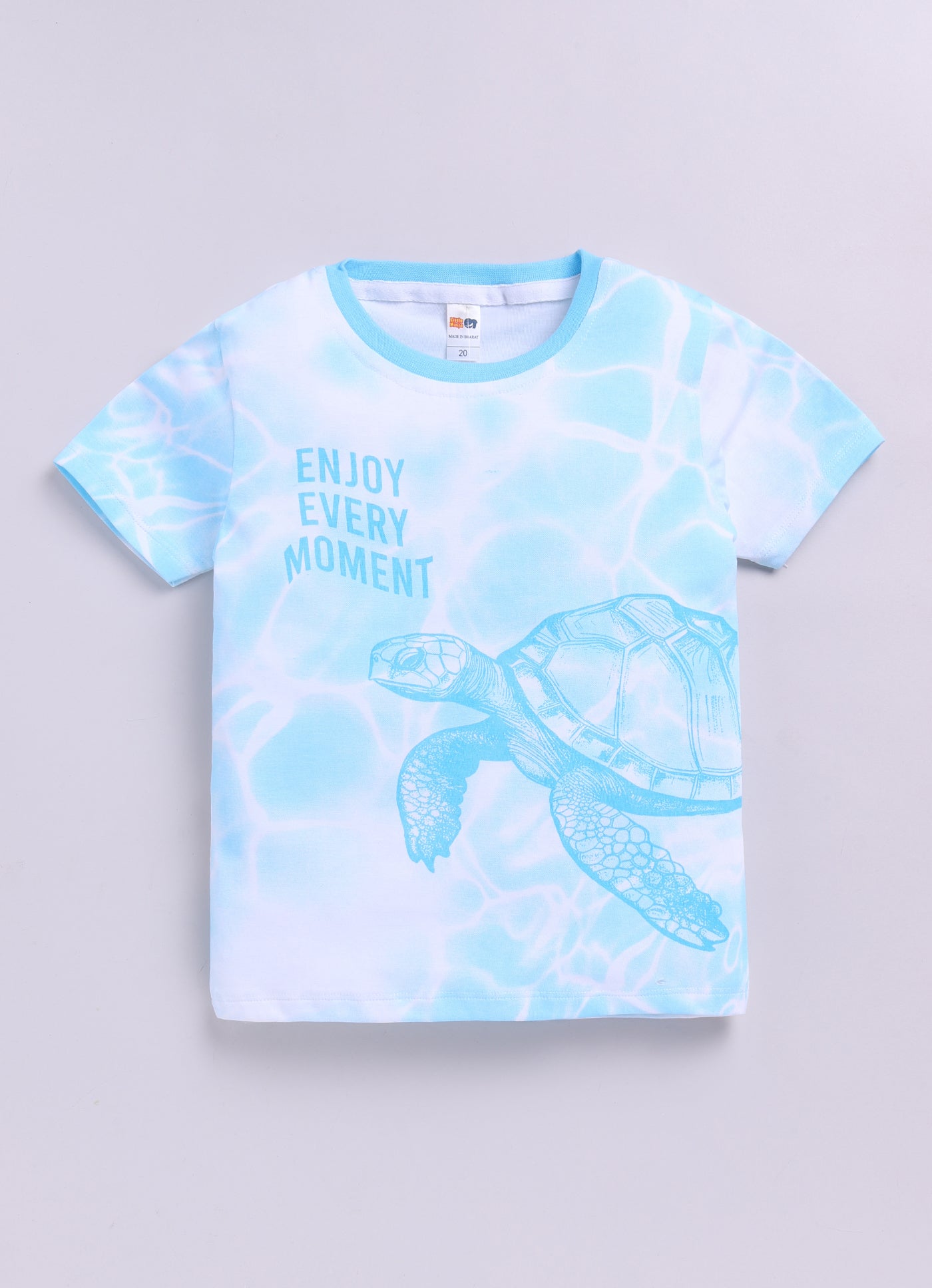 Baby Boys Casual T-shirt Shorts  (White and Blue)