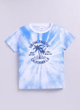 Baby Boys Casual T-shirt Shorts  (Blue and Black)