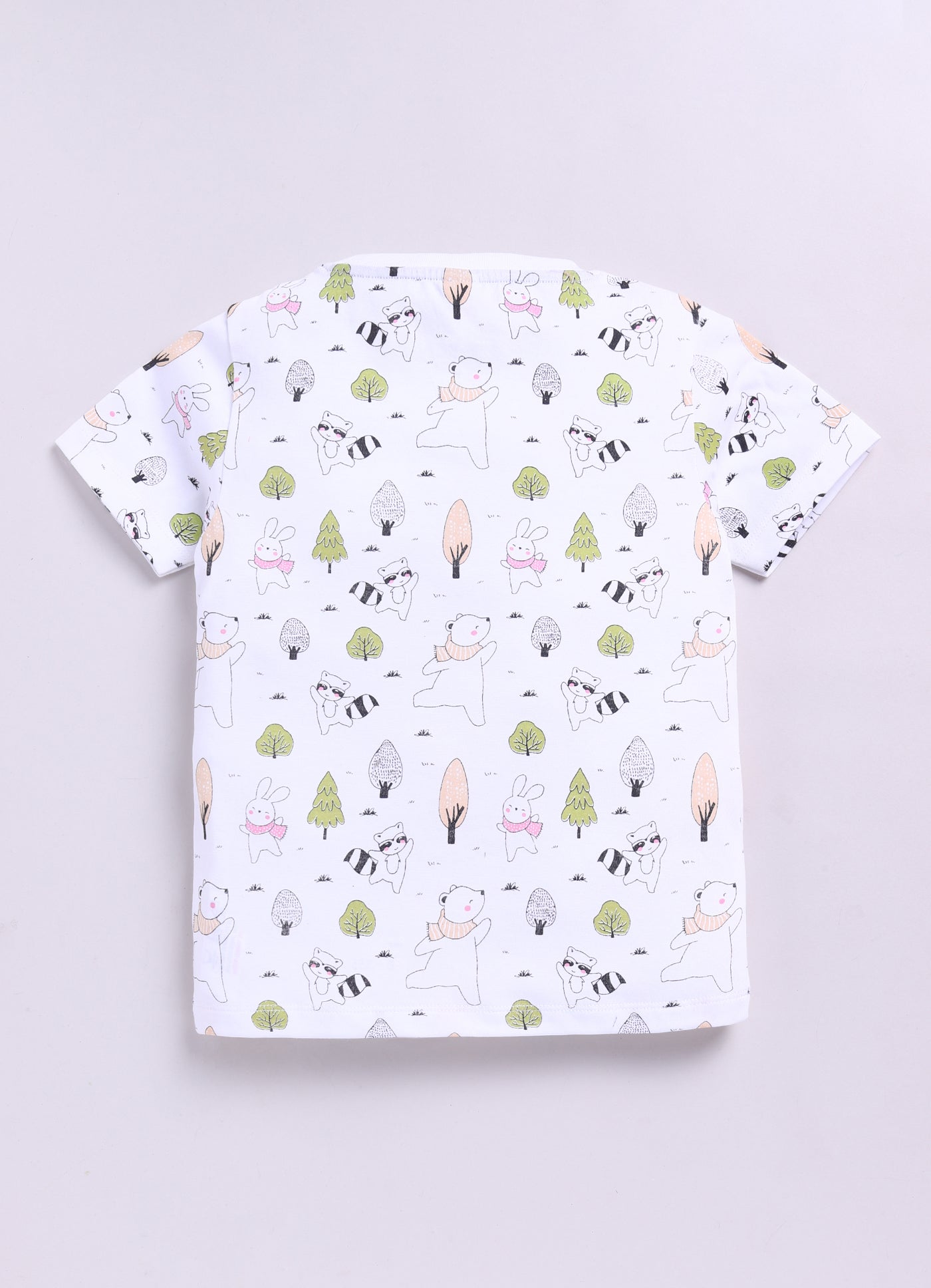 Baby Boys Casual T-shirt Shorts  (White and Peach)