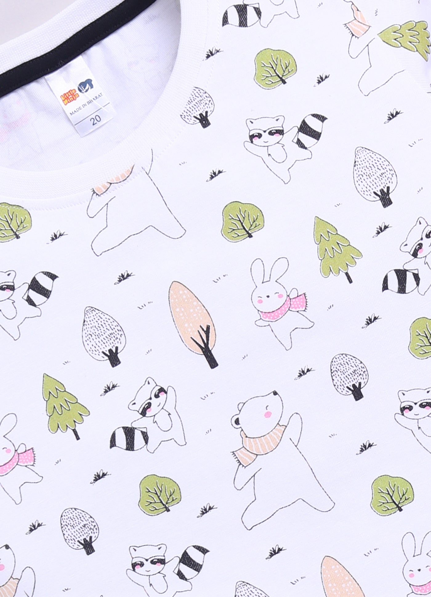 Baby Boys Casual T-shirt Shorts  (White and Peach)