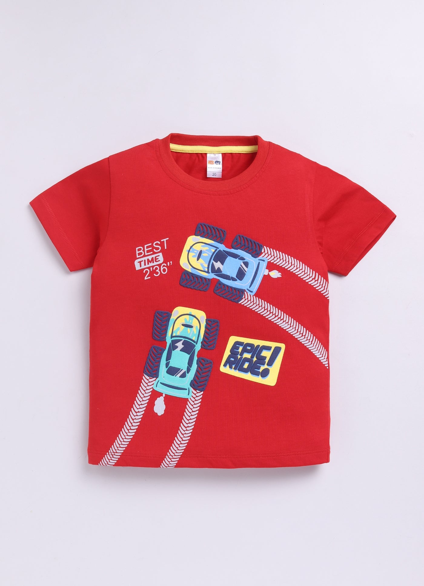 Baby Boys Cartoon Pure Cotton Regular T Shirt  (Red, Pack of 1)