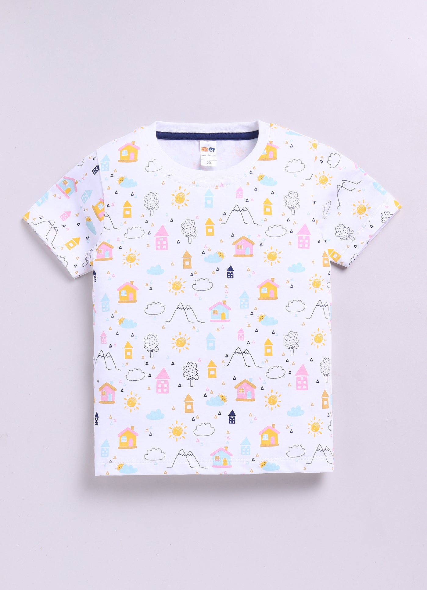 Baby Boys Cartoon Pure Cotton Regular T Shirt  (Multicolor, Pack of 1)