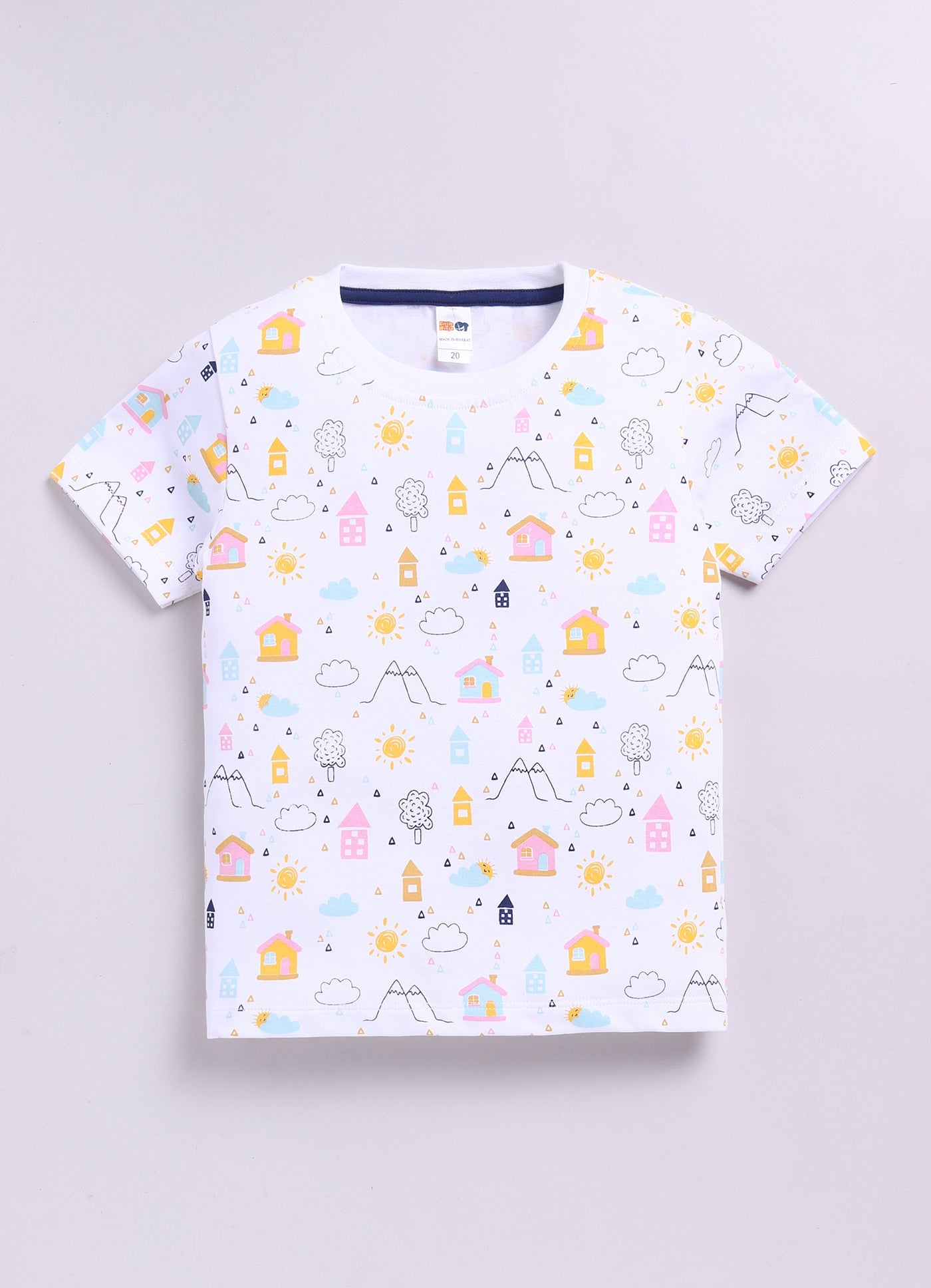 Baby Boys Cartoon Pure Cotton Regular T Shirt  (Multicolor, Pack of 1)