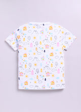 Baby Boys Cartoon Pure Cotton Regular T Shirt  (Multicolor, Pack of 1)