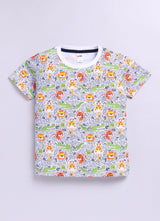 Baby Boys Cartoon Pure Cotton Regular T Shirt  (Multicolor, Pack of 1)