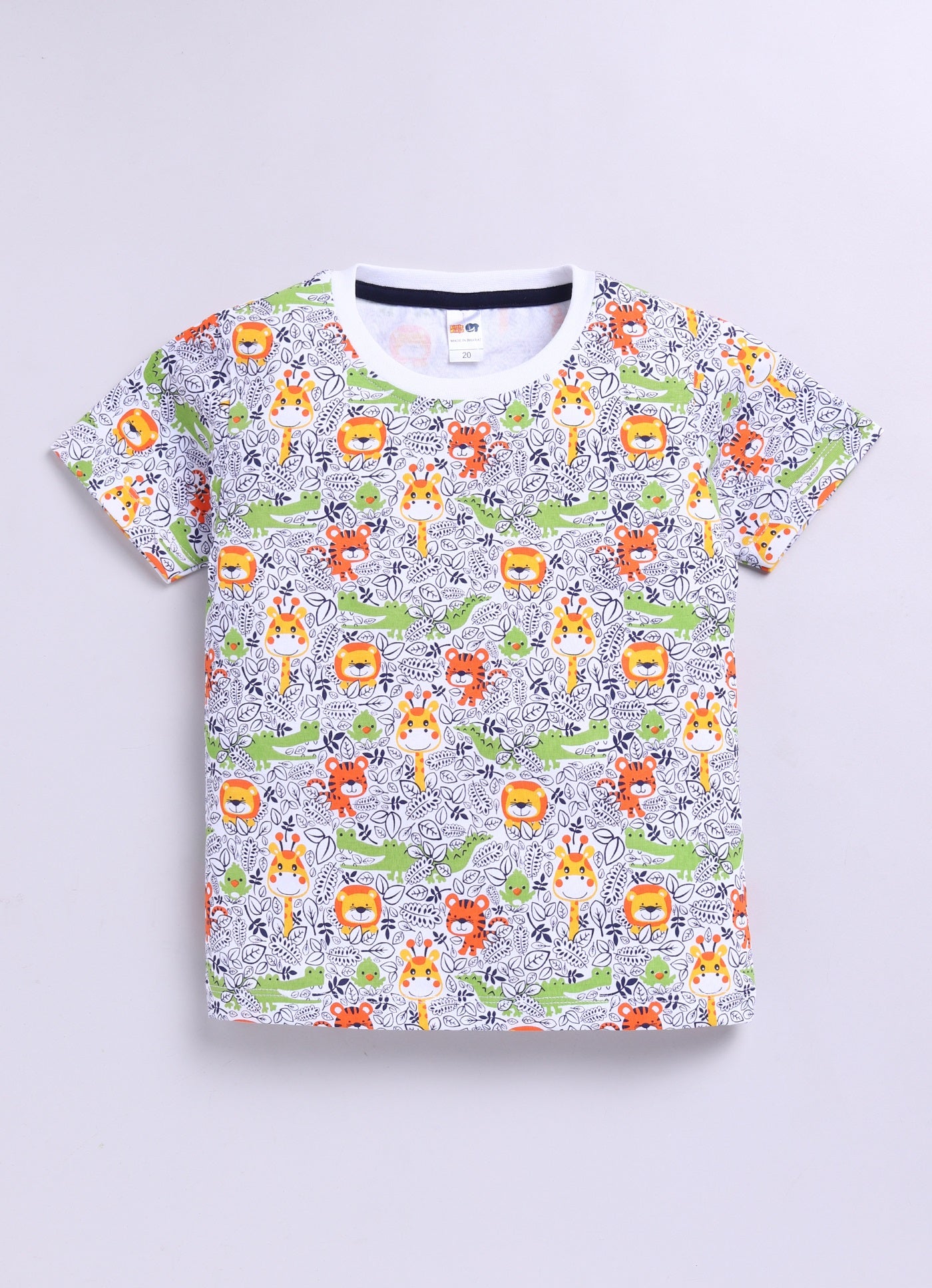 Baby Boys Casual T-shirt Shorts  (White and Black)