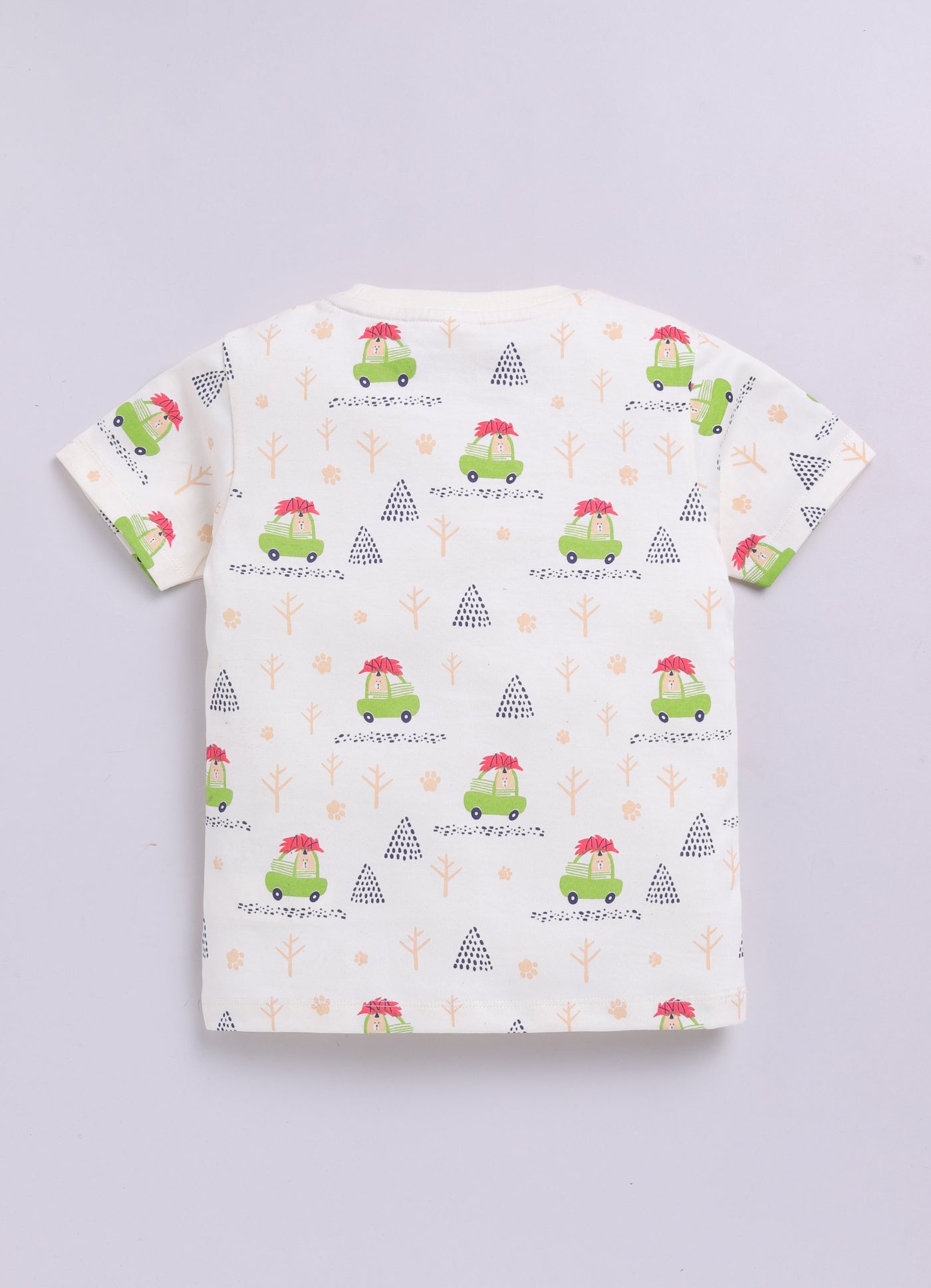 Baby Boys Casual T-shirt Shorts  (White and Pink)