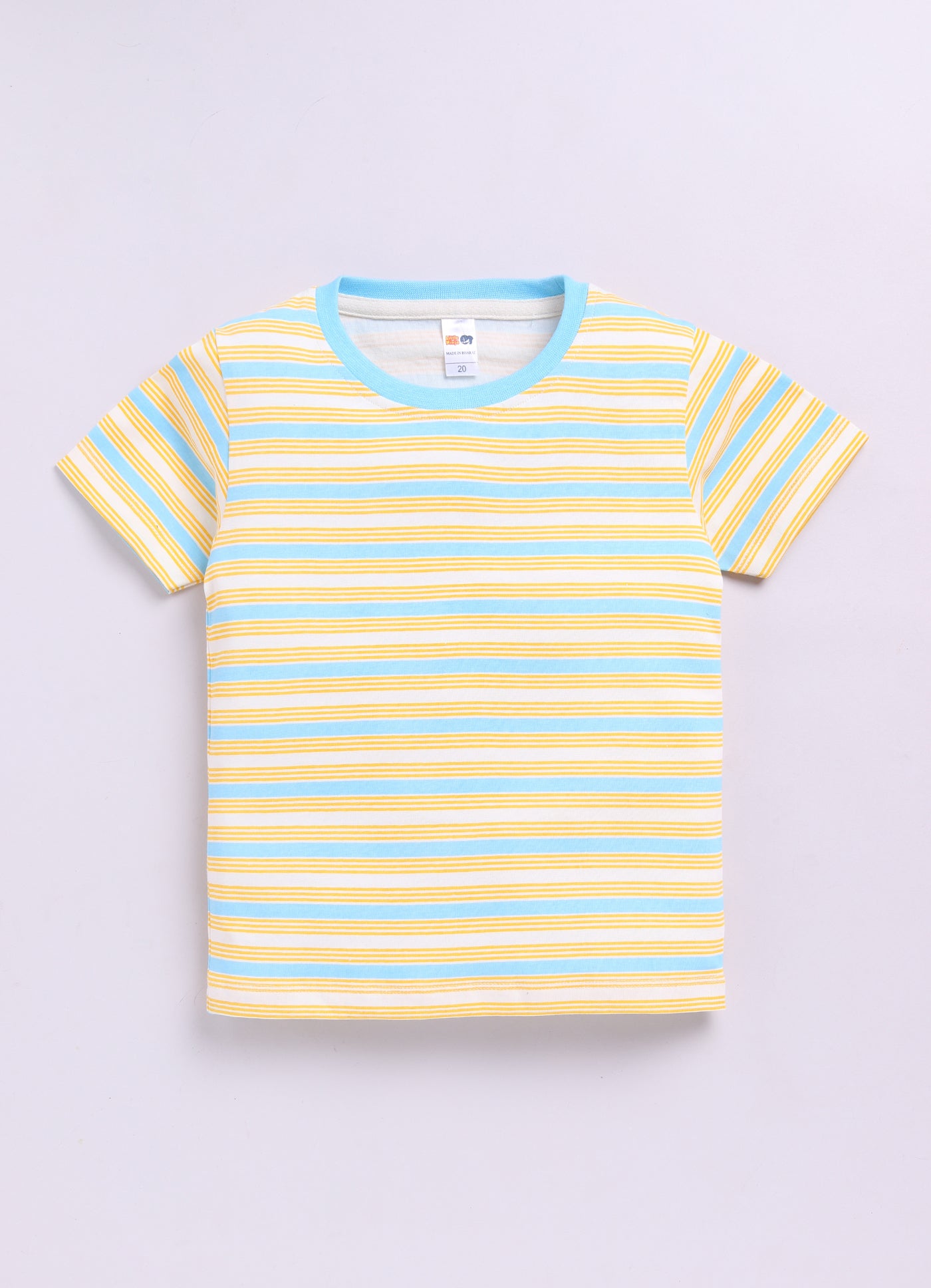 Baby Boys Casual T-shirt Shorts  (Cream and Blue)