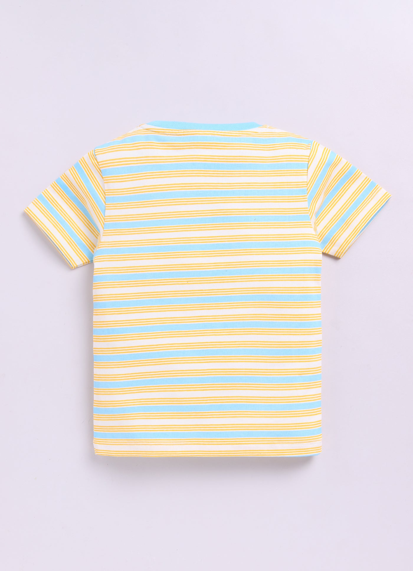 Baby Boys Casual T-shirt Shorts  (Cream and Blue)