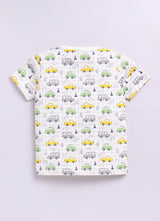 Baby Boys Casual T-shirt Shorts  (White and Yellow 2)