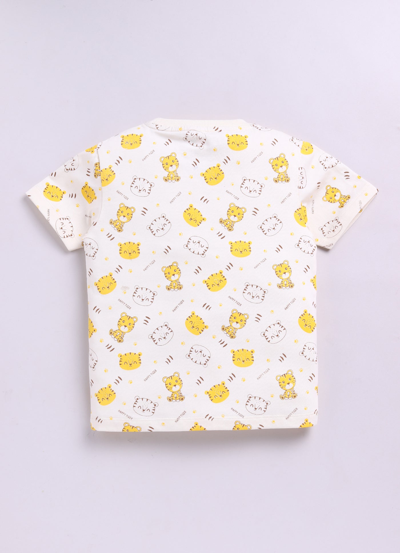 Baby Boys Cartoon Pure Cotton Regular T Shirt  (Beige, Pack of 1)