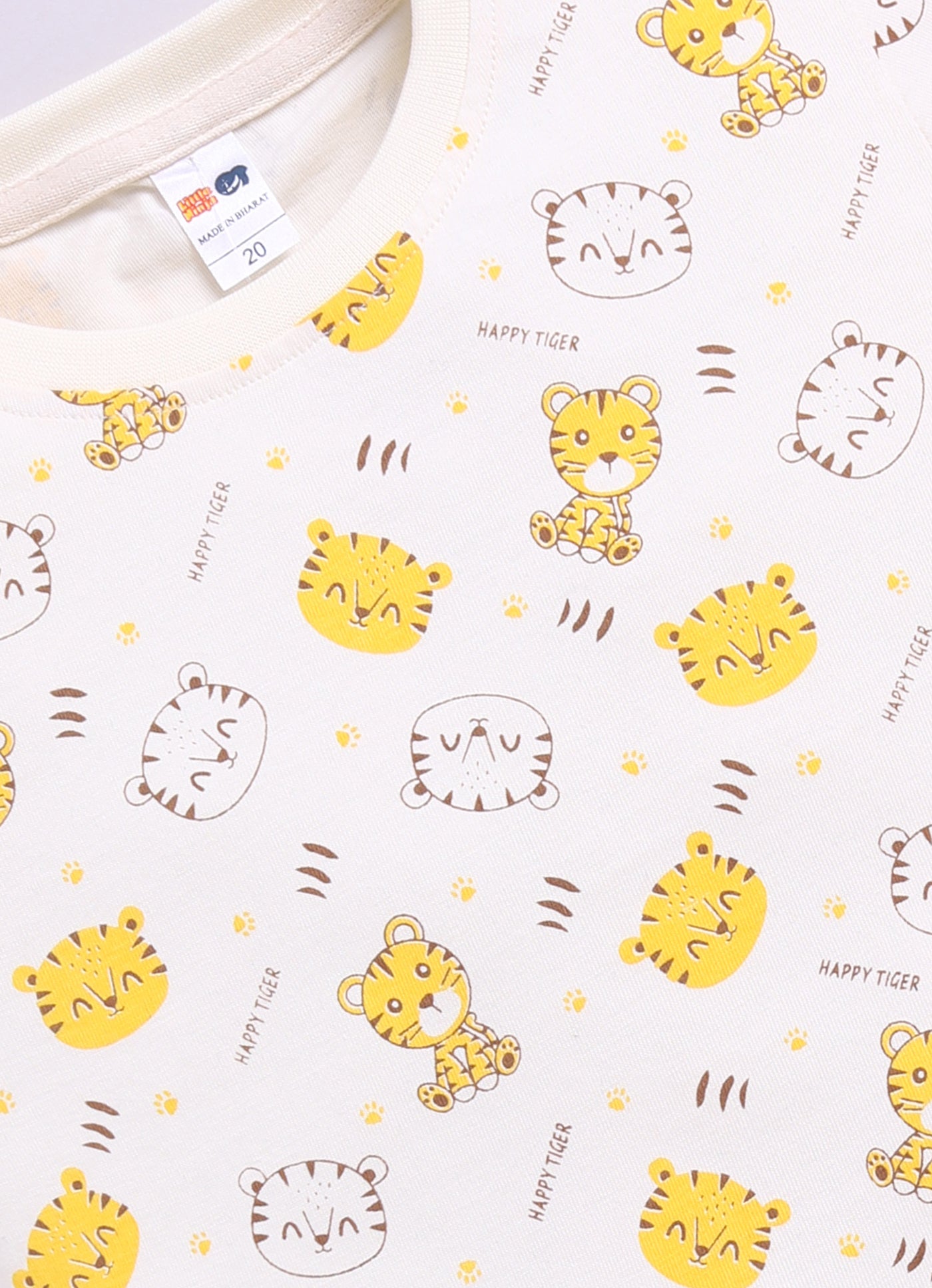 Baby Boys Cartoon Pure Cotton Regular T Shirt  (Beige, Pack of 1)