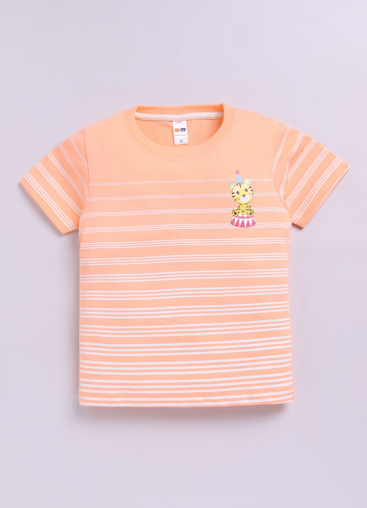 Baby Boys Casual T-shirt Shorts  (Orange and Pink)