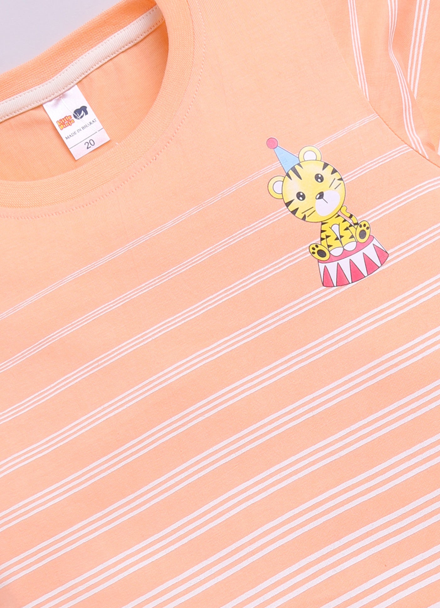 Baby Boys Casual T-shirt Shorts  (Orange and Pink)