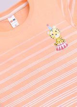 Baby Boys Casual T-shirt Shorts  (Orange and Pink)