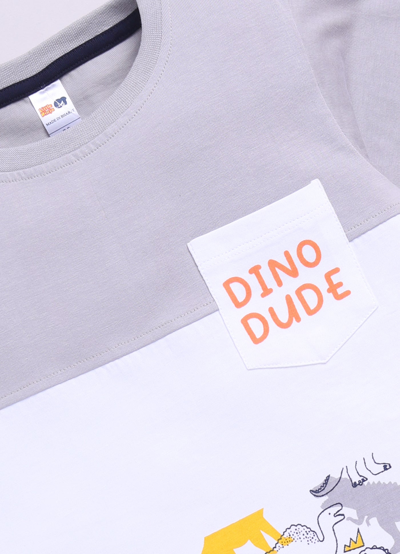 Baby Boys Casual T-shirt Shorts  (Grey and Peach)