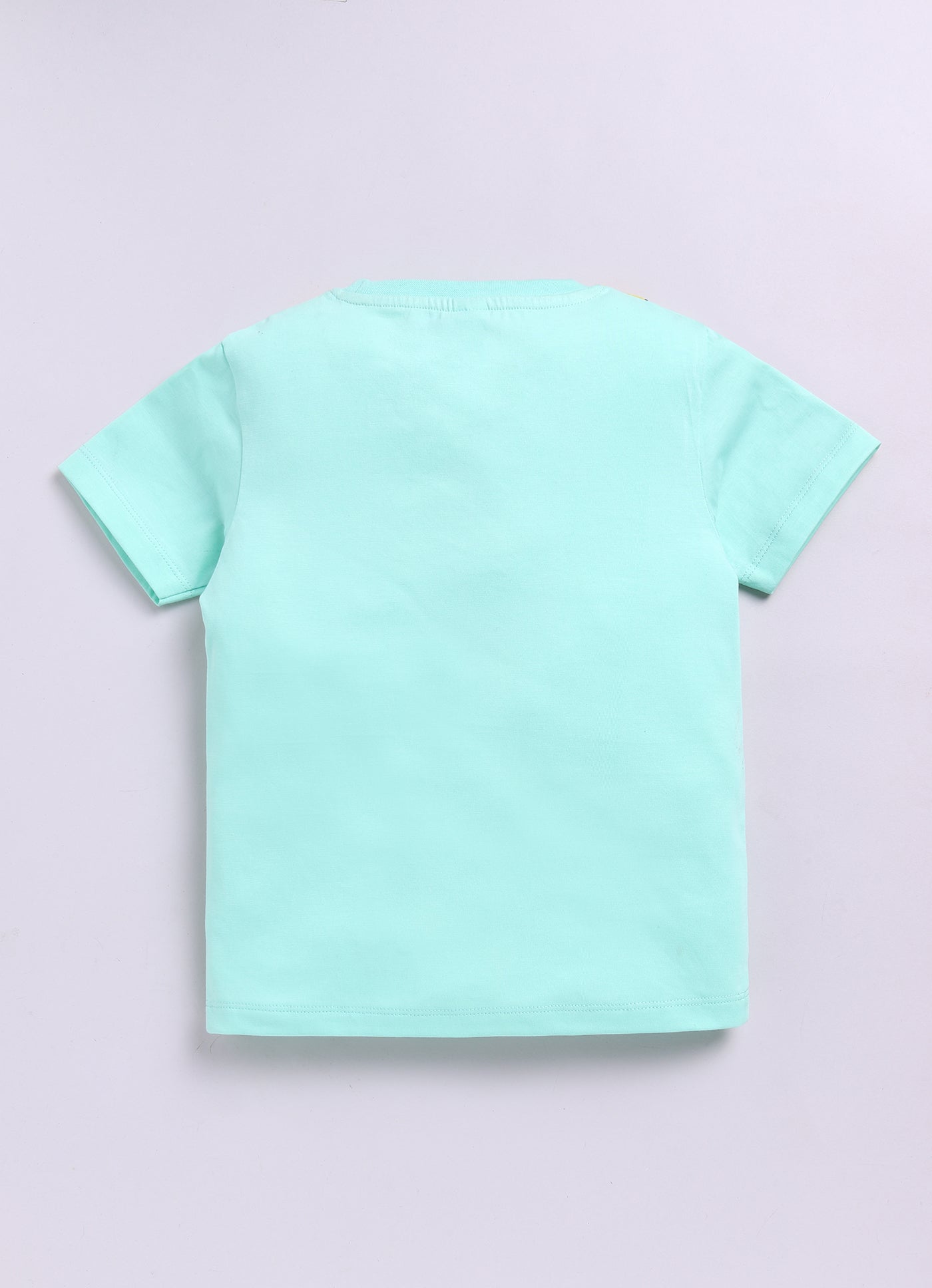 Baby Boys Cartoon Pure Cotton Regular T Shirt  (Light Blue, Pack of 1)