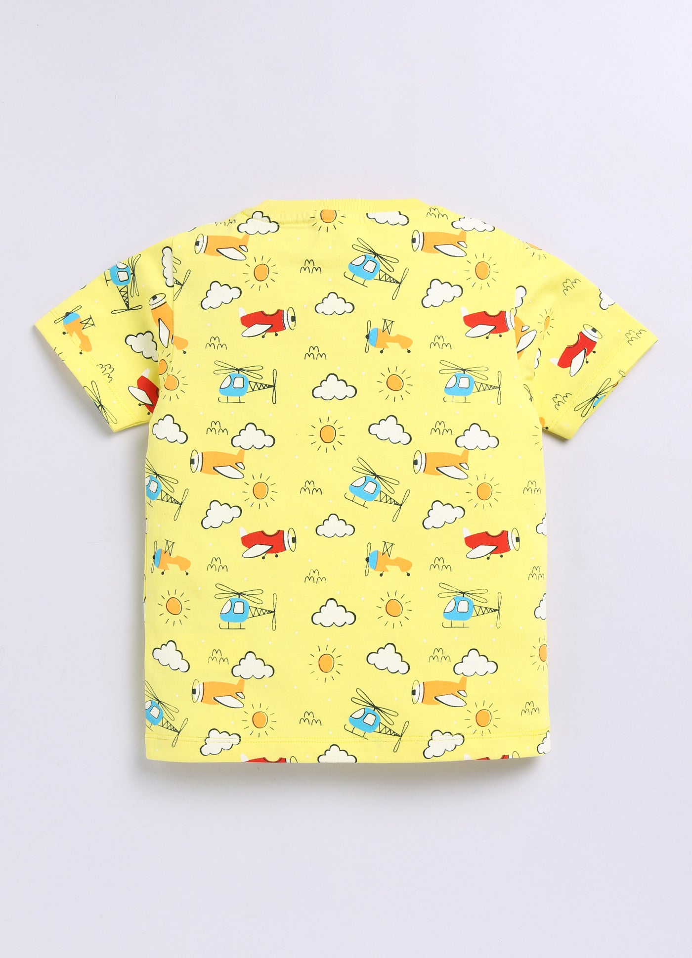 Baby Boys Cartoon Pure Cotton Regular T Shirt  (Yellow, Pack of 1)