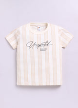 Baby Boys Cartoon Pure Cotton Regular T Shirt  (Beige, Pack of 1)