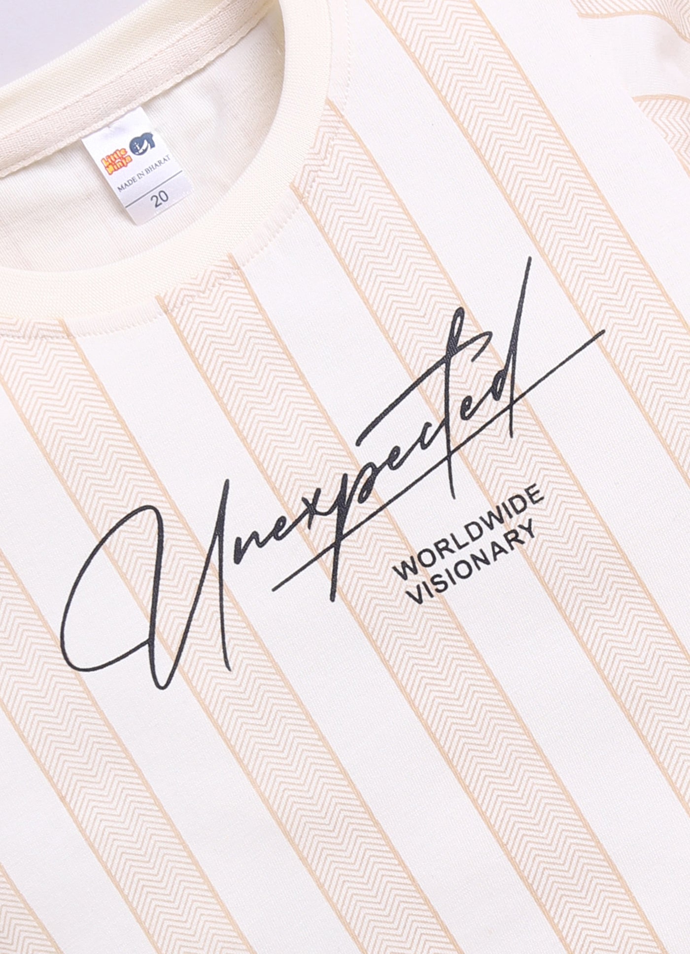 Baby Boys Cartoon Pure Cotton Regular T Shirt  (Beige, Pack of 1)