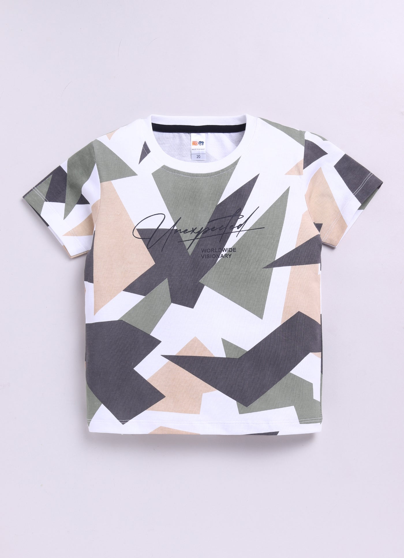 Baby Boys Casual T-shirt Shorts  (White and Black)