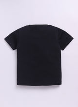 Baby Boys Casual T-shirt Shorts  (Navy and Red)