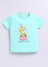 Baby Boys Casual T-shirt Shorts  (Green and Yellow)