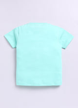 Baby Boys Casual T-shirt Shorts  (Green and Yellow)