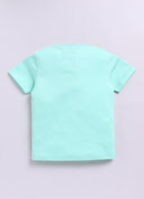 Baby Boys Casual T-shirt Shorts  (Green and Yellow)